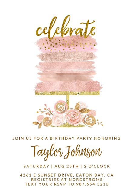 Gucci women's birthday invitation Template