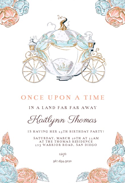Free Free 220 Princess Carriage Invitation Template SVG PNG EPS DXF File