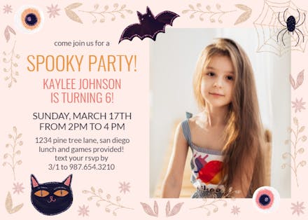 Glitter spooky - Halloween Party Invitation