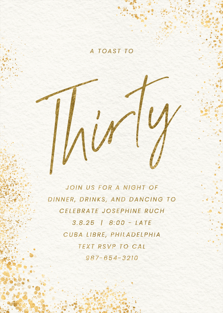 Glitter mist - birthday invitation