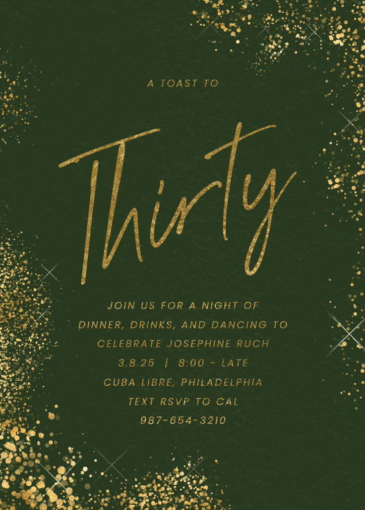 Glitter mist - invitación de cumpleaños