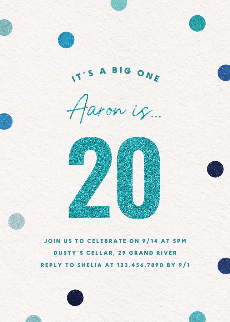 Glittering 20 - invitation
