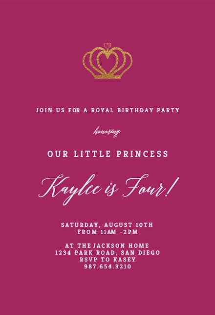 princess birthday invitation templates