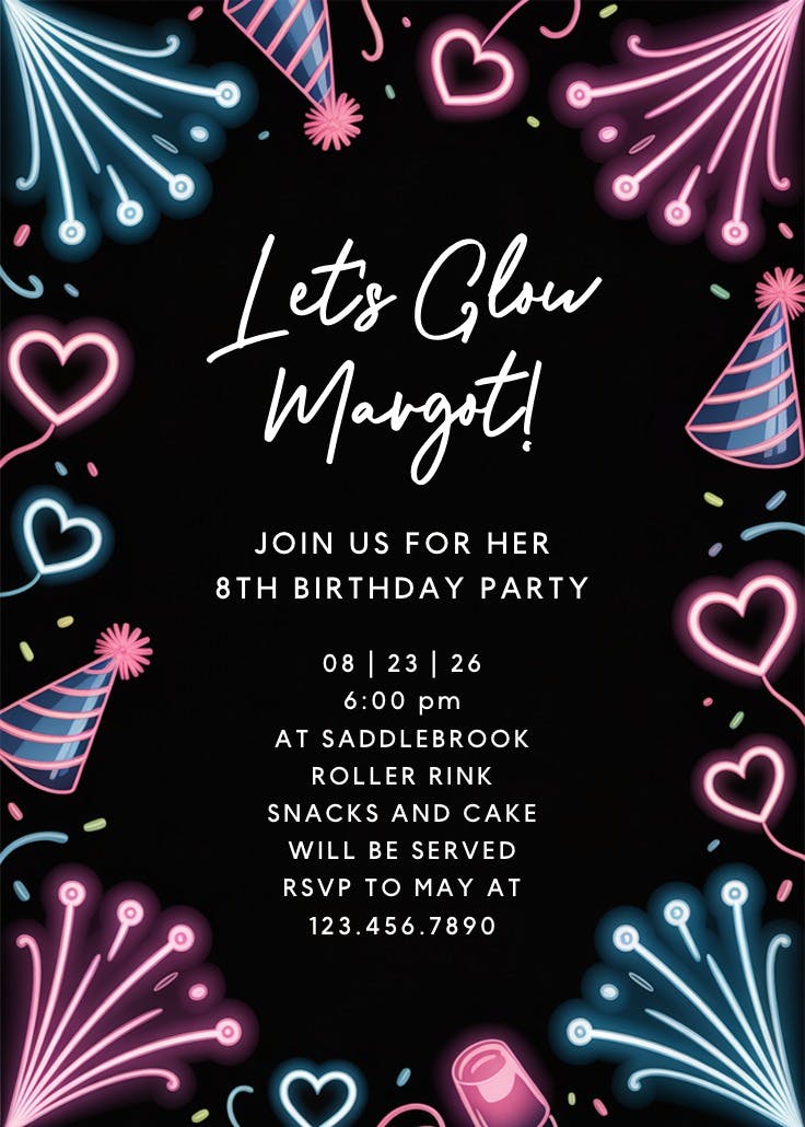 Glowing party - party invitation