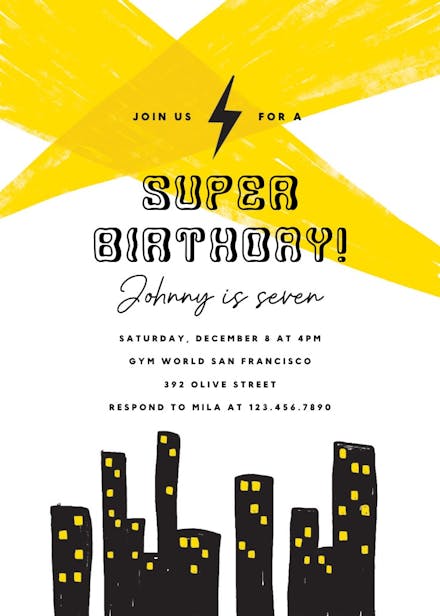 Gotham - birthday invitation