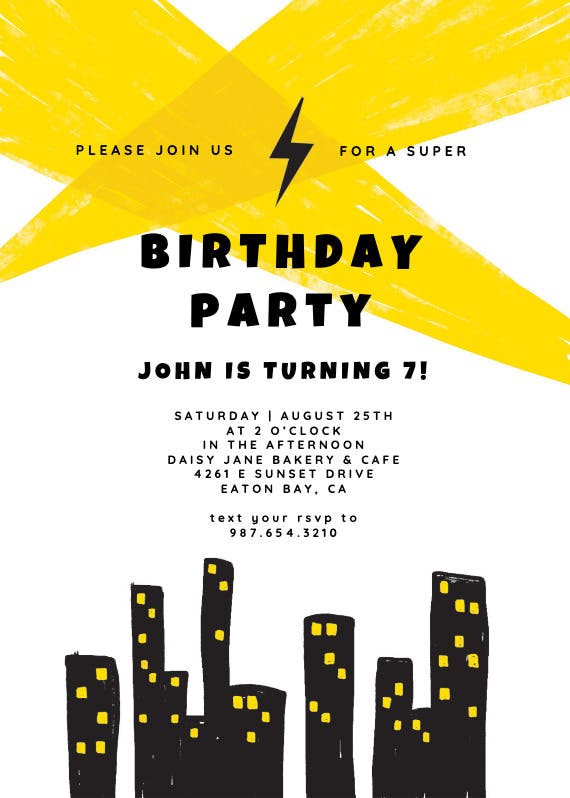 Gotham -  invitación de cumpleaños