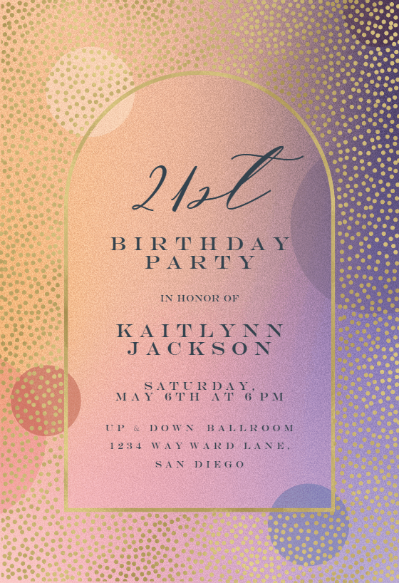 Gradient Arched Window - Birthday Invitation Template (Free ...