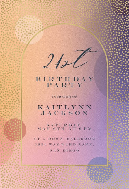 Gradient Arched Window - Invitación De Cumpleaños