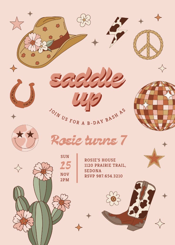 Groovy saddles - invitation