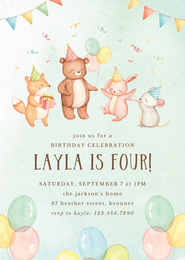 Happy friends - birthday invitation