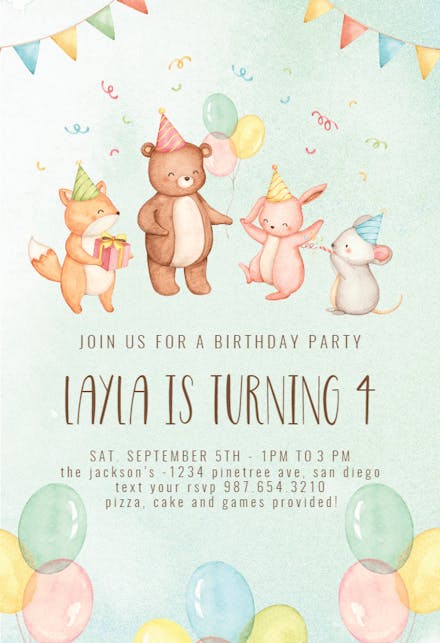 Happy Friends - Birthday Invitation