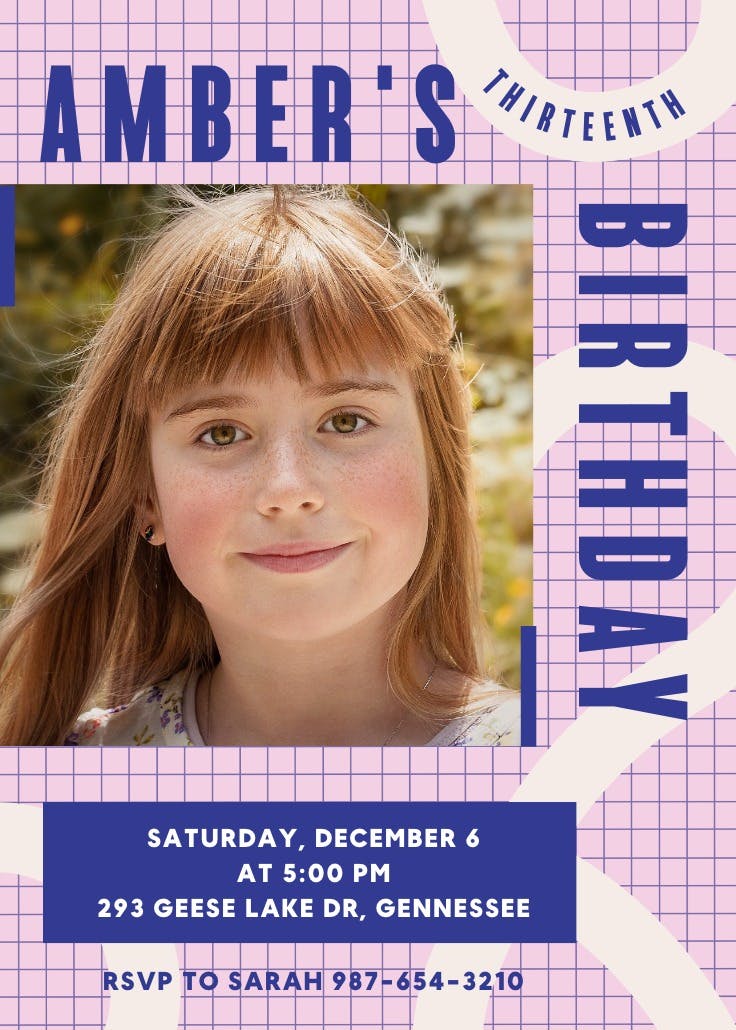 Lines & curves - party invitation