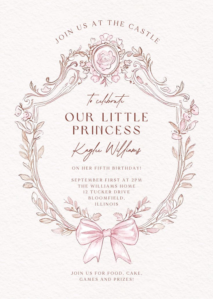 Her royal birthday - invitation