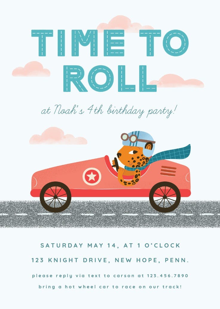 Hit the tracks - printable party invitation