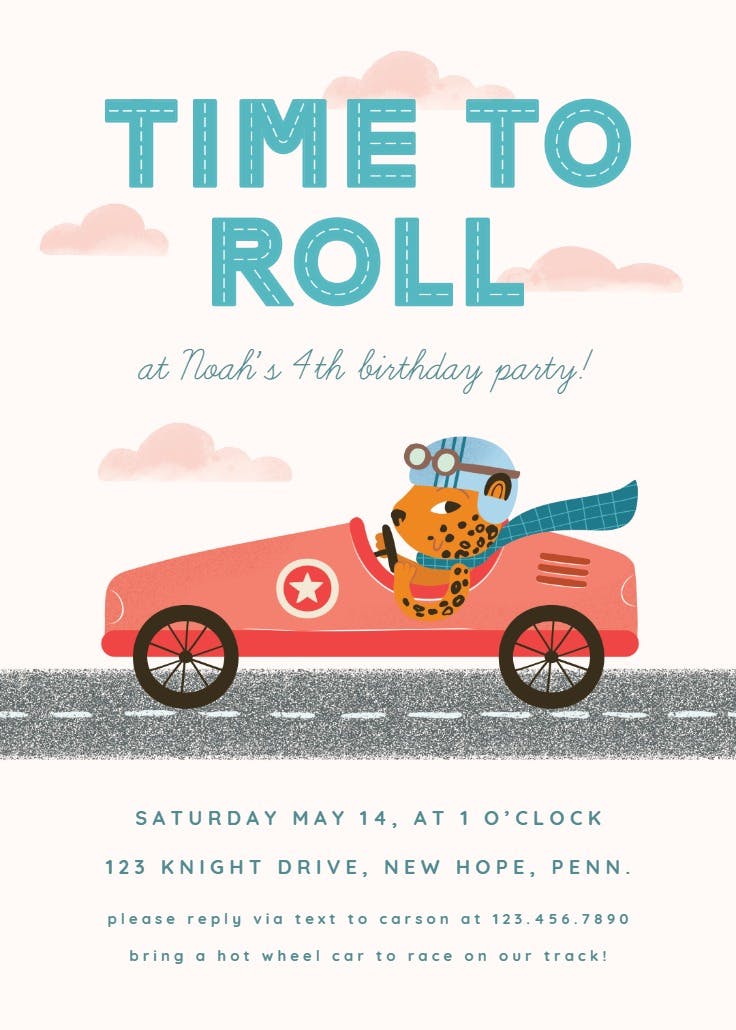 Hit the tracks - printable party invitation