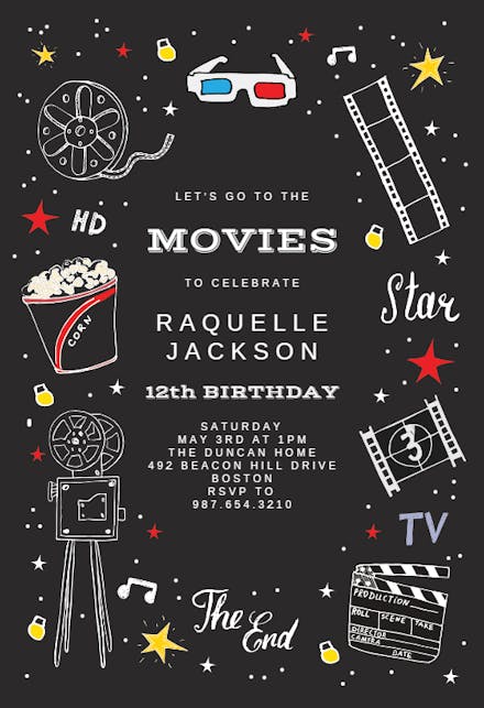 Movie Themed Invitation Template Free from images.greetingsisland.com