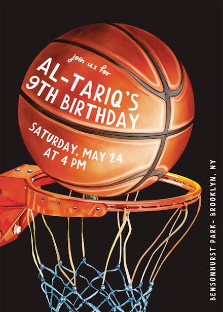 Hoop dreams - birthday invitation