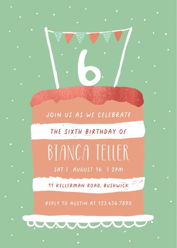 Huge cake - birthday invitation