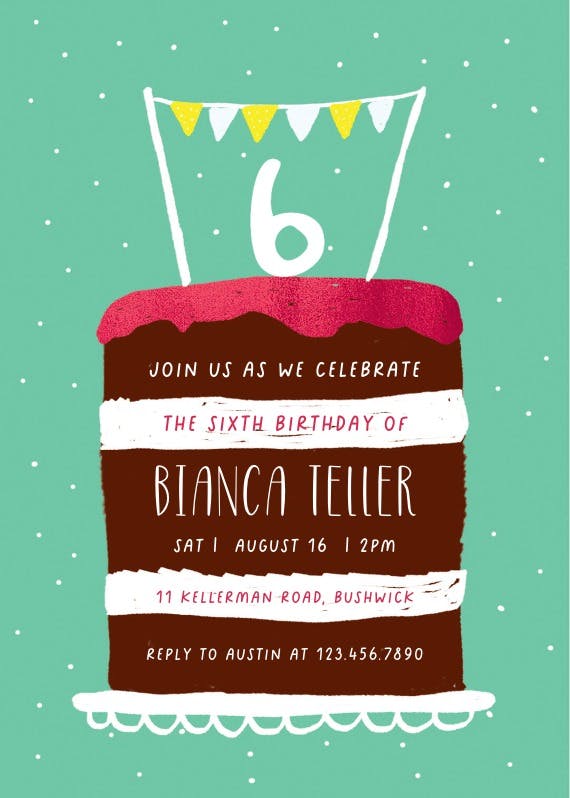 Huge cake -  invitación de cumpleaños