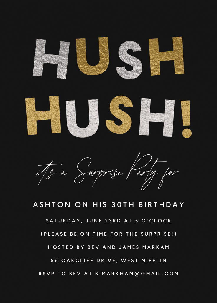 Hush hush - invitation