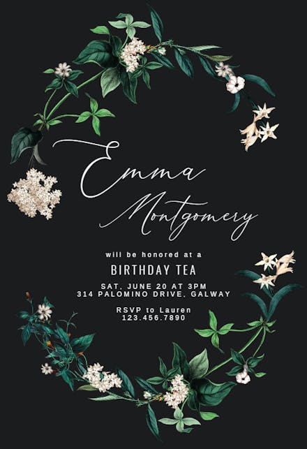 Hydrangea - Birthday Invitation