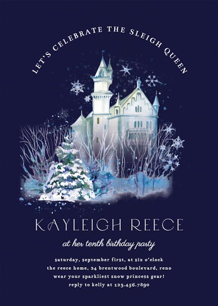 Ice castle - birthday invitation