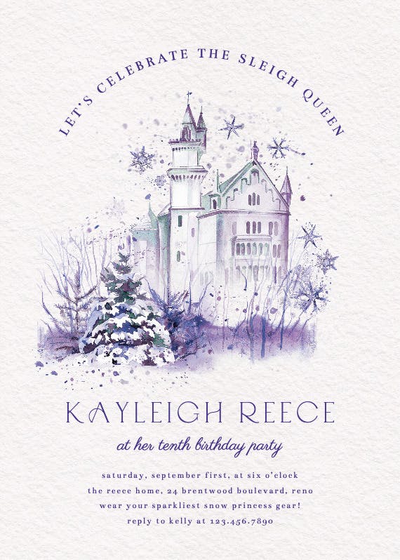 Ice castle - party invitation