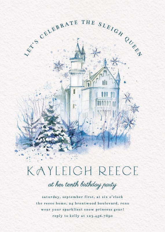 Ice castle - printable party invitation