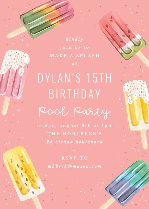Ice cream frame -  invitación de cumpleaños