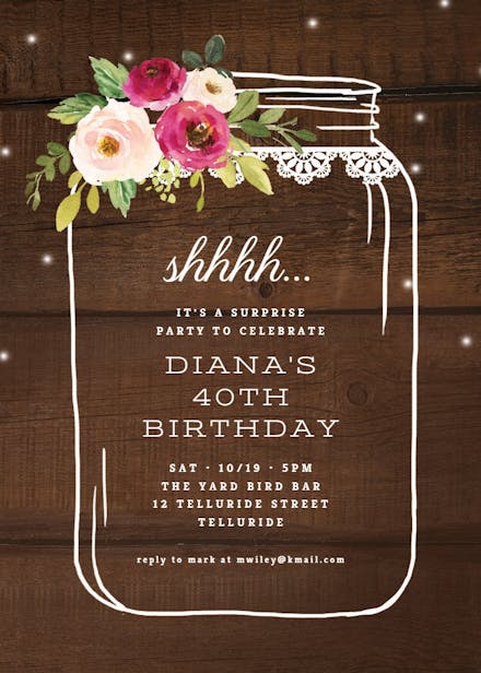 Jar of happines - birthday invitation