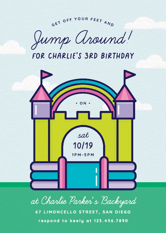 Jump around - birthday invitation