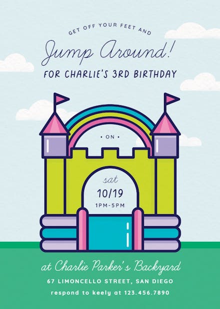 Jump around - birthday invitation