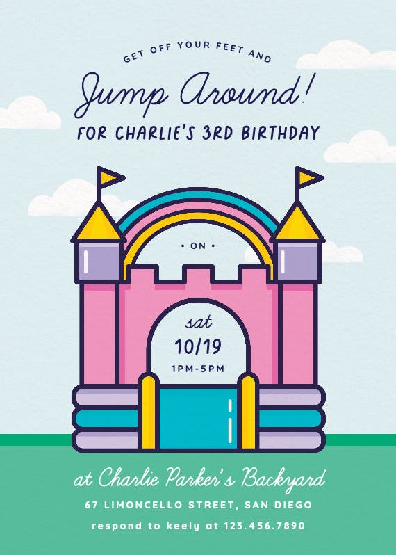 Jump around - birthday invitation