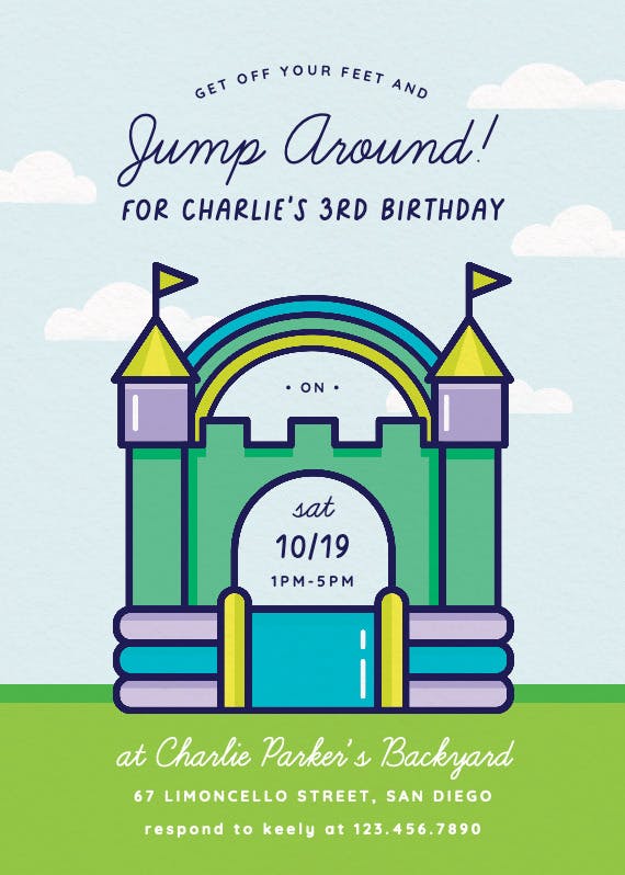 Jump around - printable party invitation