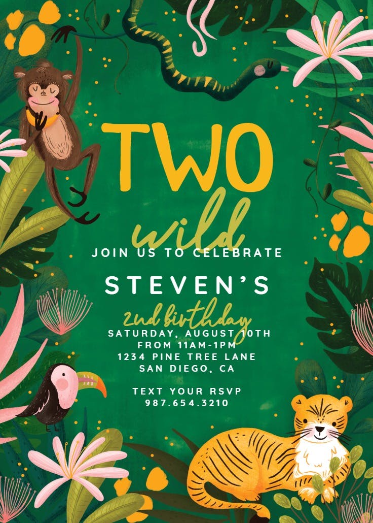 Jungle party - printable party invitation