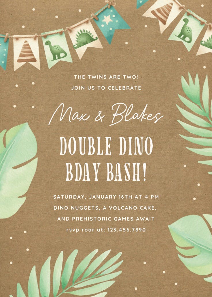 Jurassic jam - invitación de fiesta