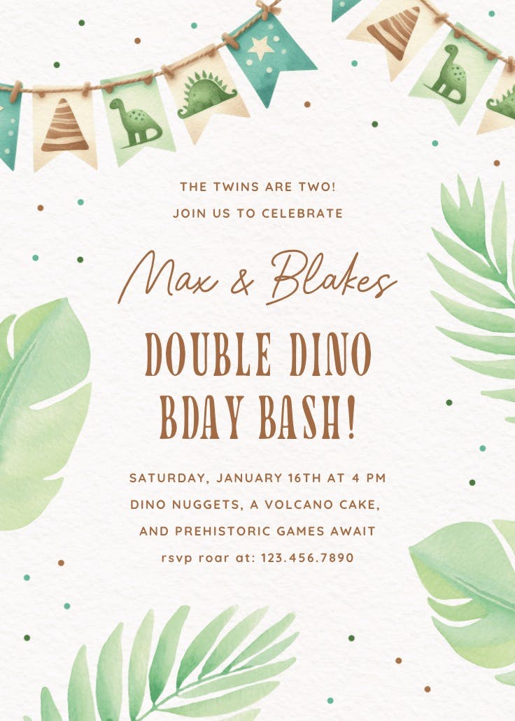 Jurassic jam - invitación de fiesta