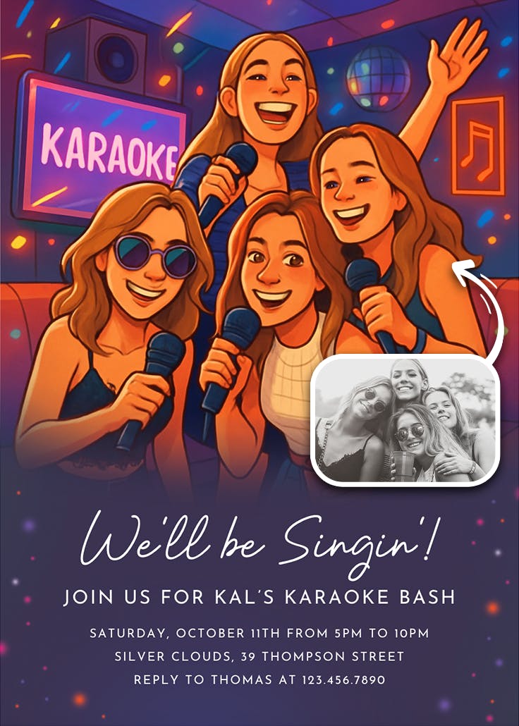 Karaoke party - invitation