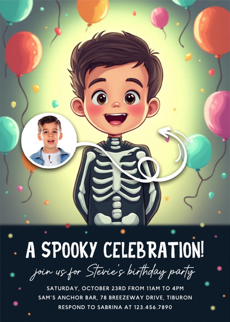 Kids skeleton - invitation