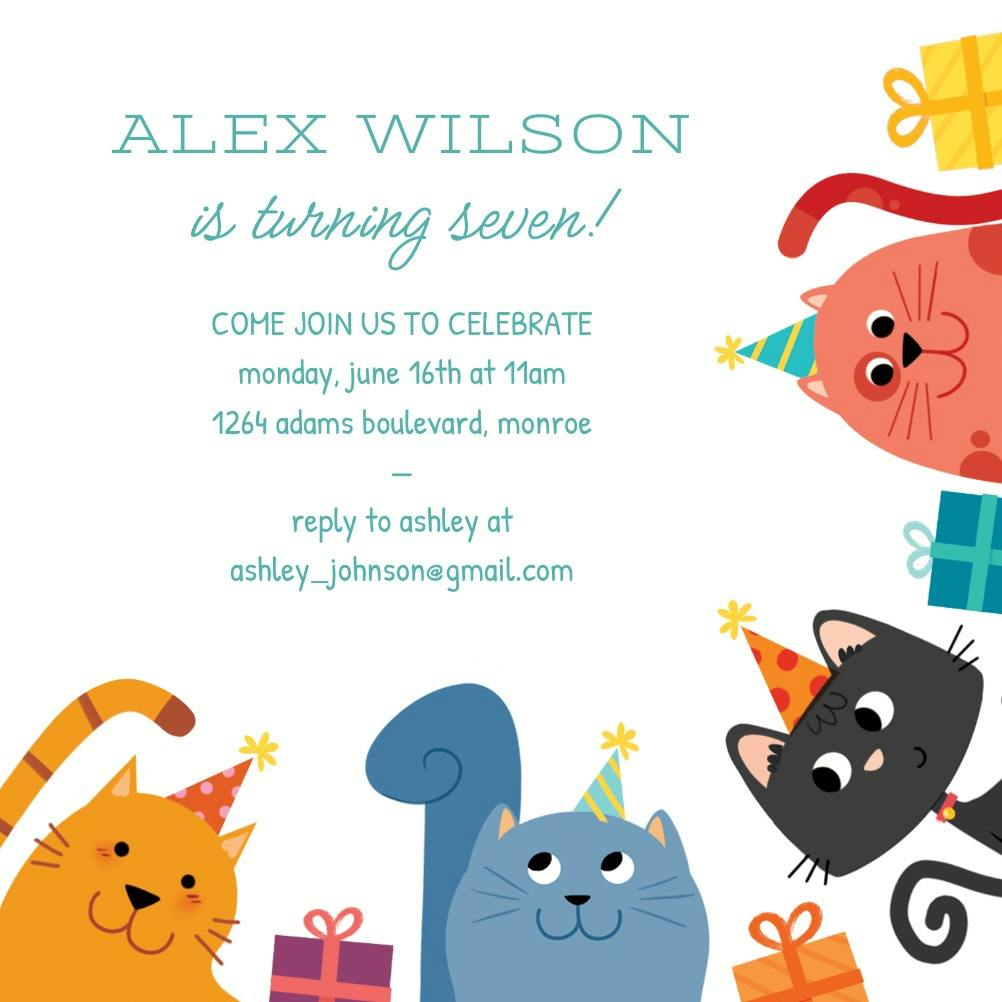 Kitty cornered - birthday invitation