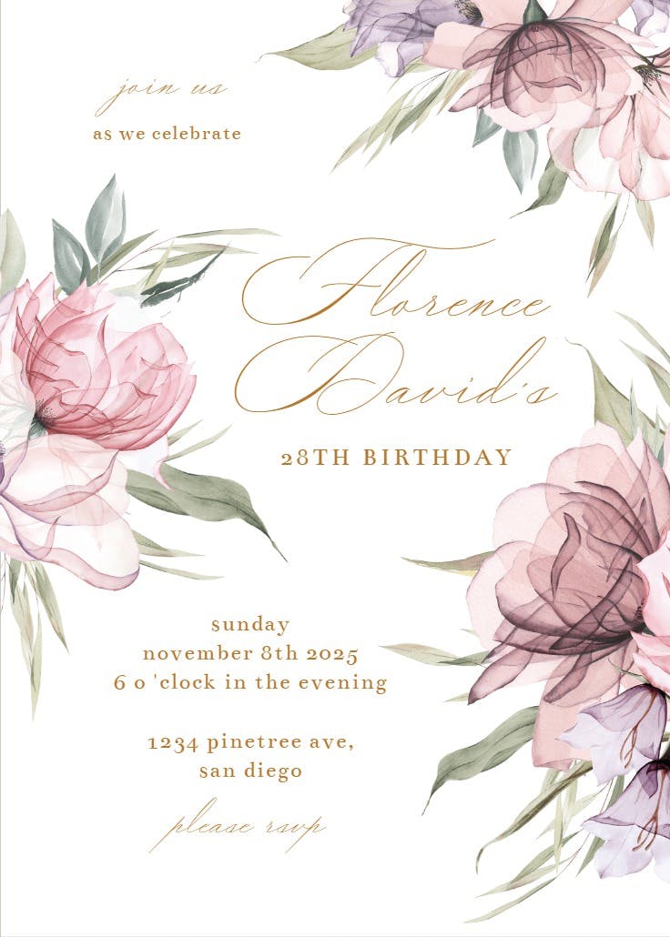 Coppery Ink 70 - Birthday Invitation Template | Greetings Island Coppery Ink 70 - Birthday Invitation Template | Greetings Island