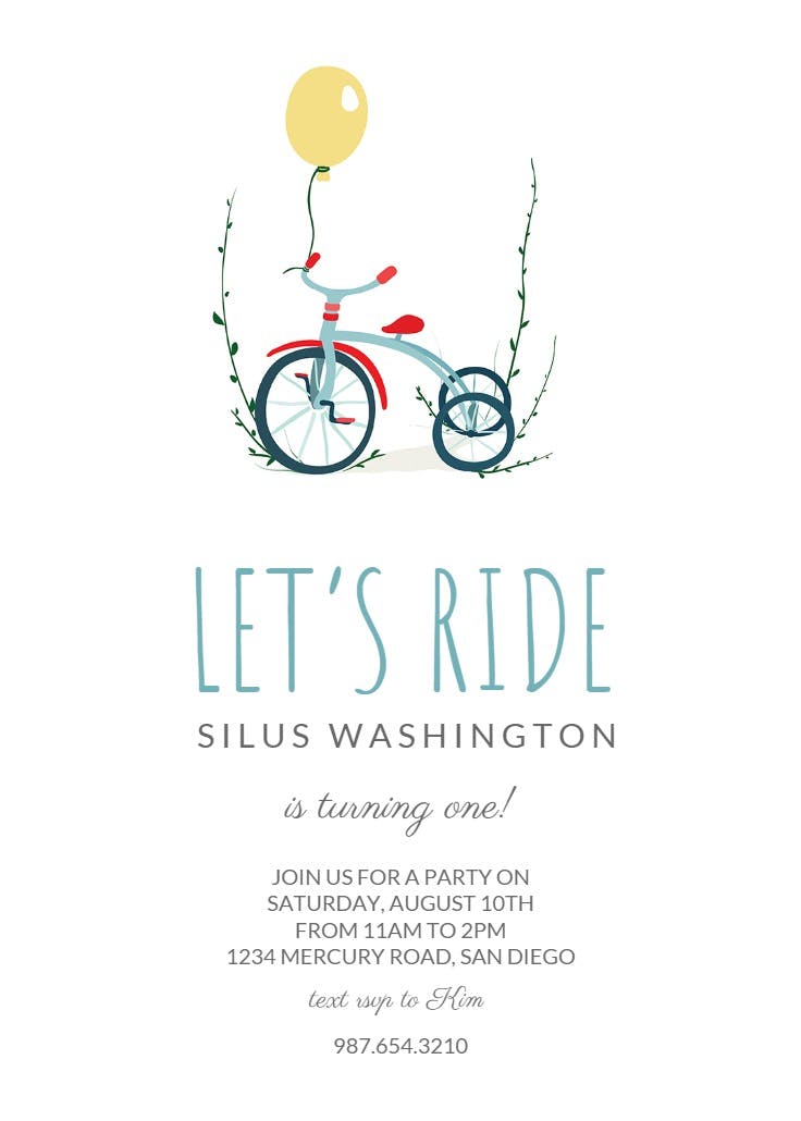 Let's ride - birthday invitation