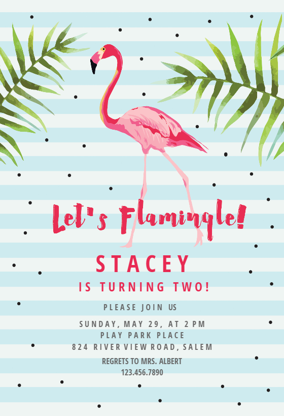 Let's Flamingle! - Birthday Invitation Template (Free) | Greetings Island