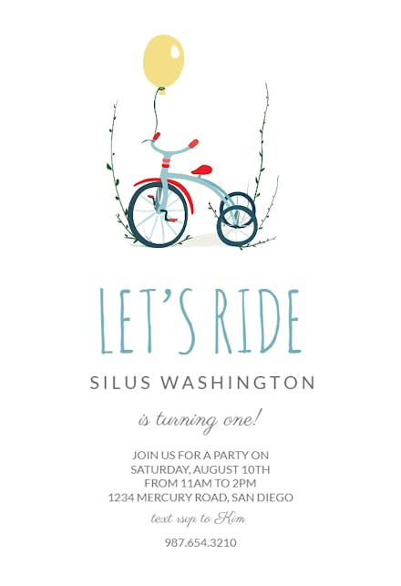 Let's Ride - Birthday Invitation