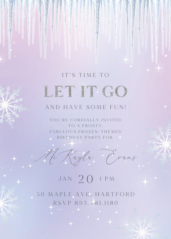 Let it go -  invitación de fiesta