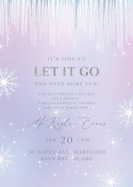 Let it go - birthday invitation
