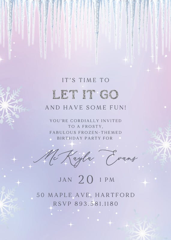 Let it go -  invitation template