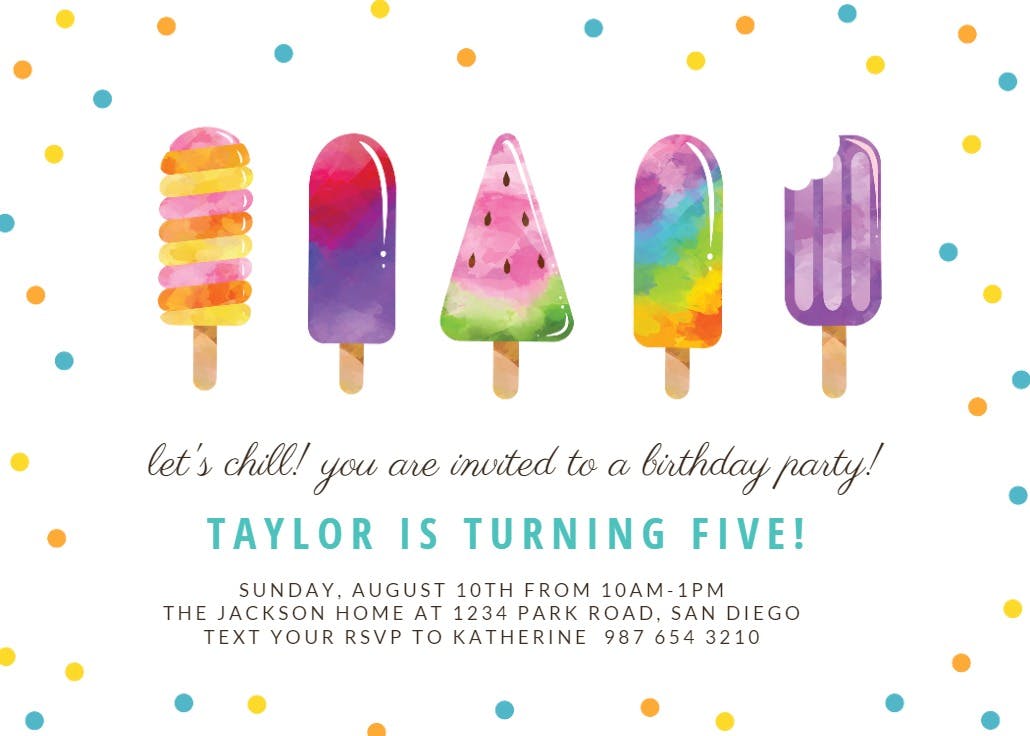 Lets chill - birthday invitation