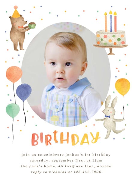 Little friends - birthday invitation
