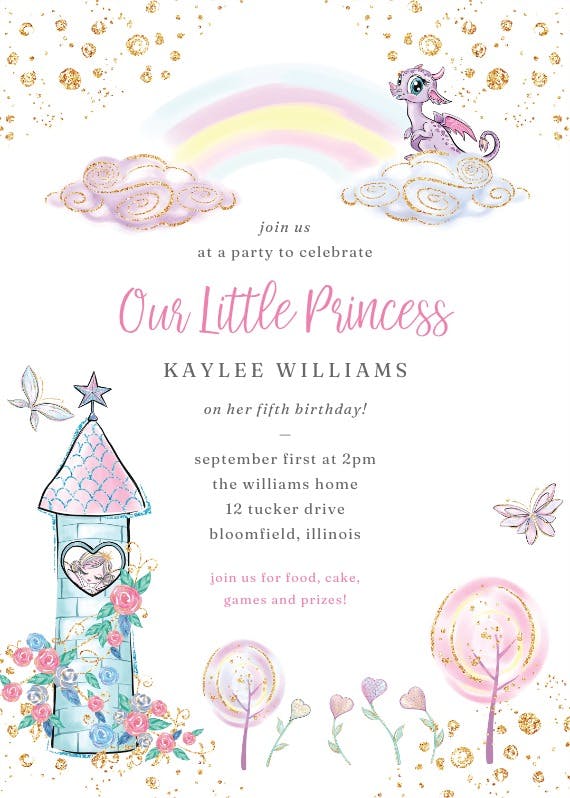 Little miss sparkle -  invitación de cumpleaños